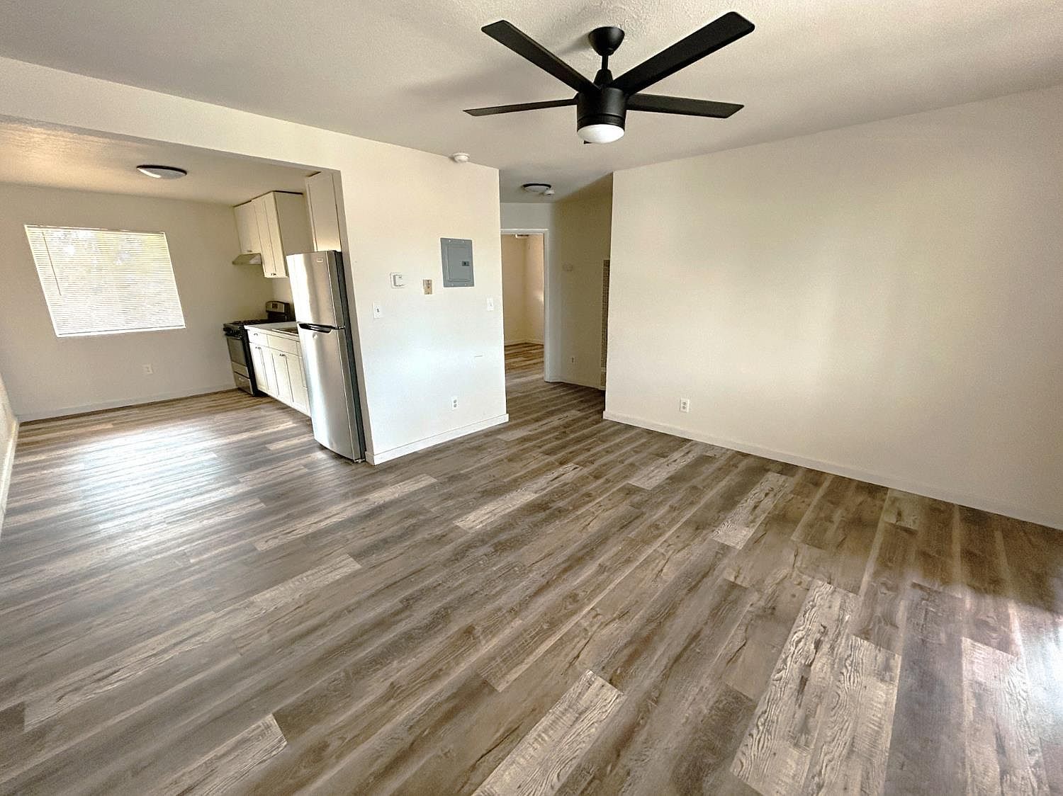 Living room opening to the kitchen
